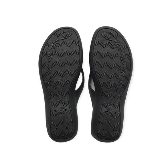🆕Okabashi Splash Black Wedge Platform Flip Flops - Picture 8 of 9